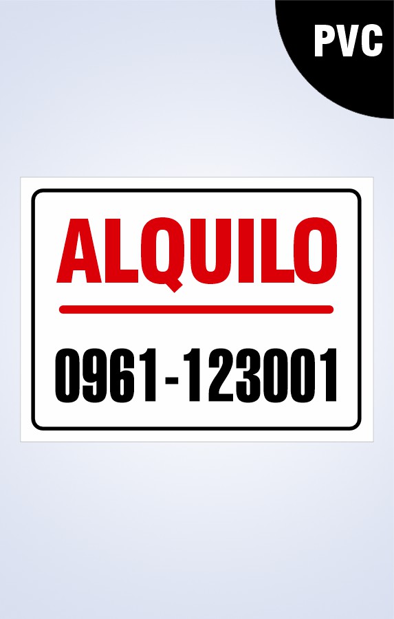 Cartel Alquilo PVC Paraguay