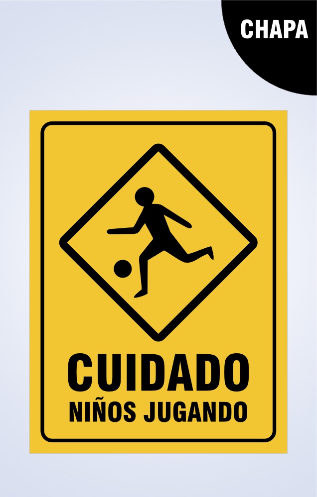 Senaletica Cuidado Niños Jugando Chapa