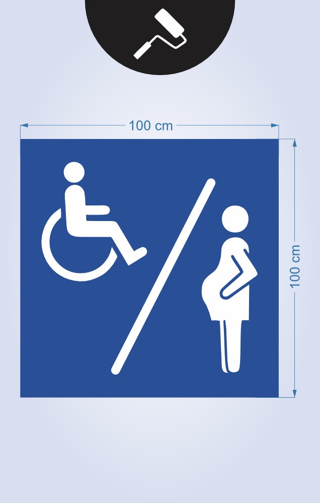 Señalética Piso Discapacitado pintura embarazada