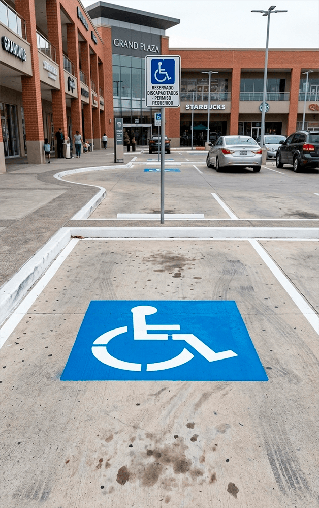 Pintura demarcación piso discapacitados