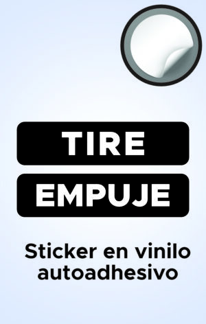 Señalética Tire y Empuje Autoadhesivo